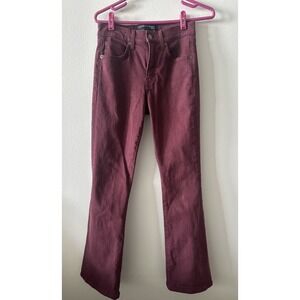 Veronica Beard Beverly Skinny Flare High-Rise Burgundy Red Denim Jeans Size 26
